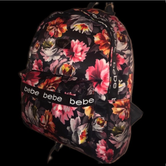 bebe Jordan Logo Trim Floral Multi Backpack - Picture 5 of 12